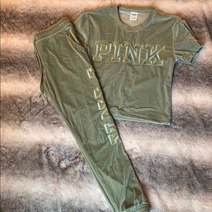 velvet two piece pajama set